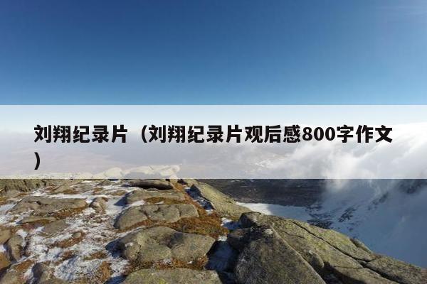 刘翔纪录片（刘翔纪录片观后感800字作文）