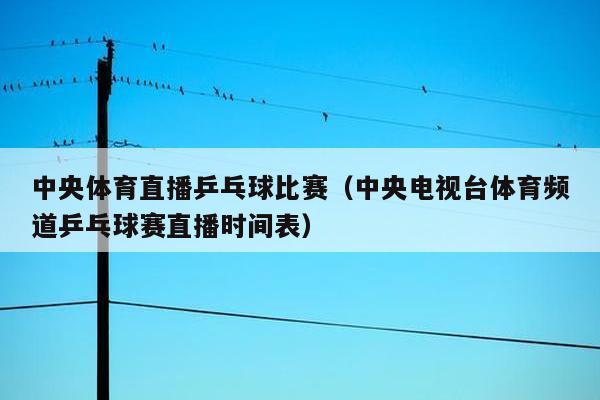 中央体育直播乒乓球比赛（中央电视台体育频道乒乓球赛直播时间表）