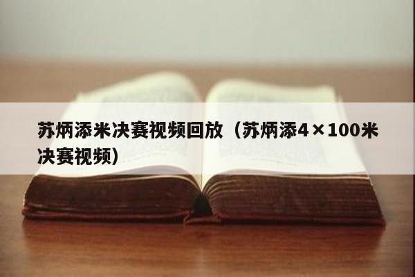 苏炳添米决赛视频回放（苏炳添4×100米决赛视频）