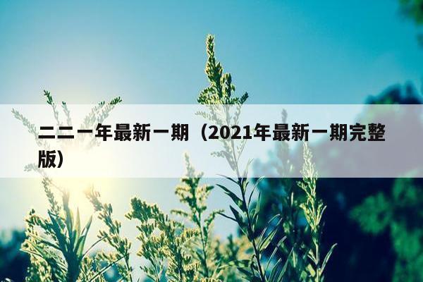 二二一年最新一期（2021年最新一期完整版）