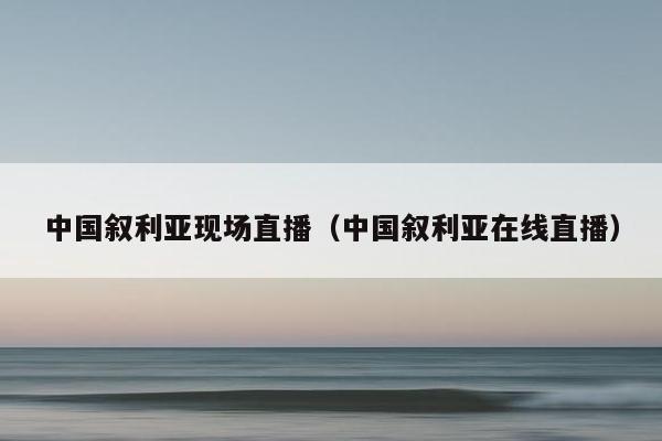 中国叙利亚现场直播（中国叙利亚在线直播）