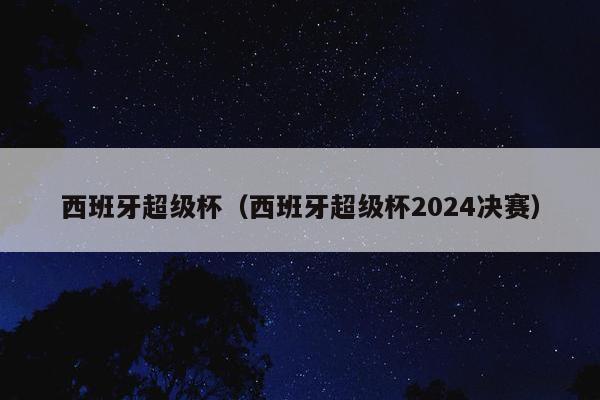 西班牙超级杯（西班牙超级杯2024决赛）