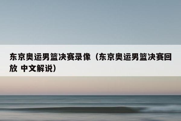 东京奥运男篮决赛录像（东京奥运男篮决赛回放 中文解说）