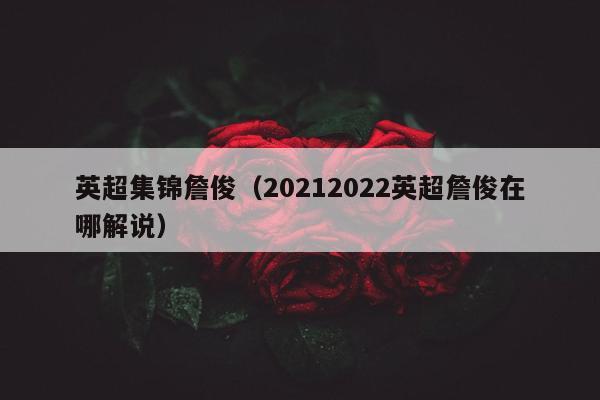 英超集锦詹俊（20212022英超詹俊在哪解说）