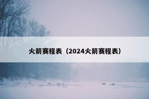 火箭赛程表（2024火箭赛程表）